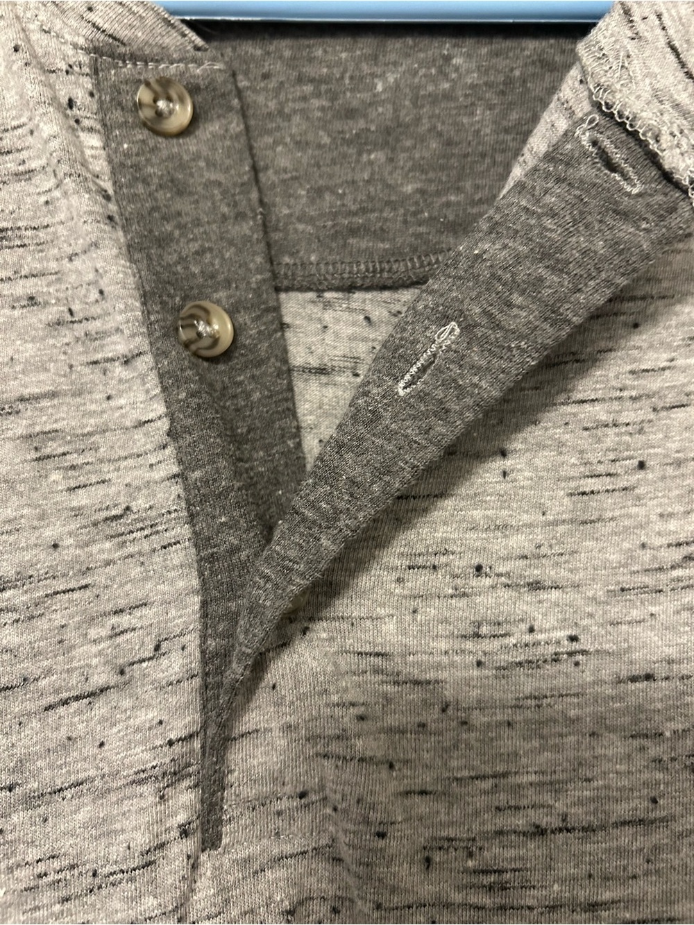 Beverly Hills Polo Club Men's Grey Fleck Button-Front Henley